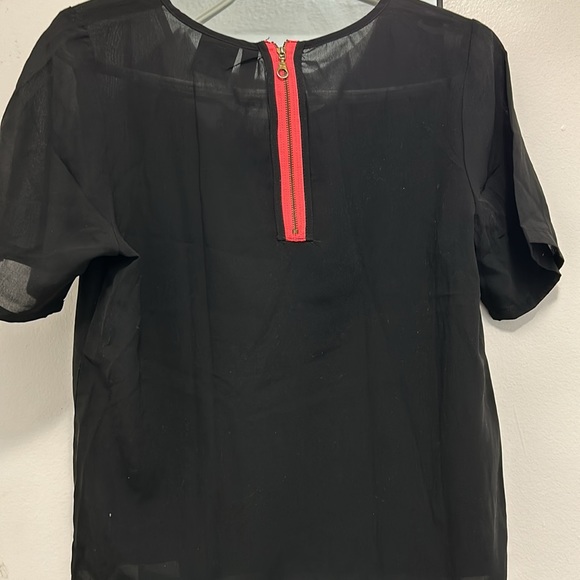 Black sheer chiffon blouse - Picture 2 of 2